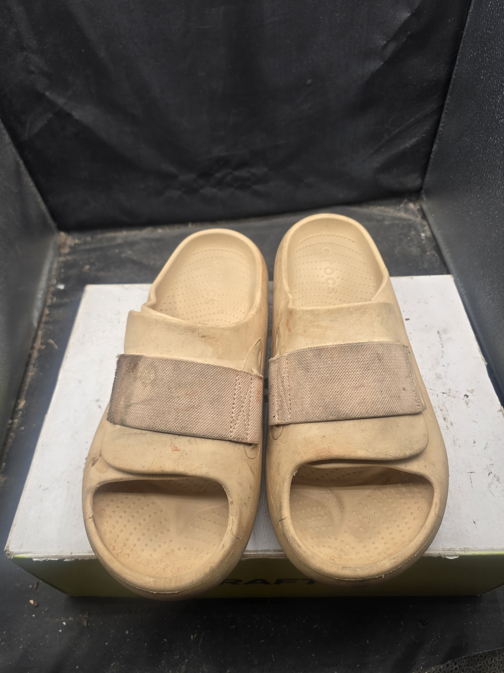 CROCS Men’s Slide Sandals in Tan with Adjustable Strap